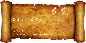 Ochs Irén névjegykártya
